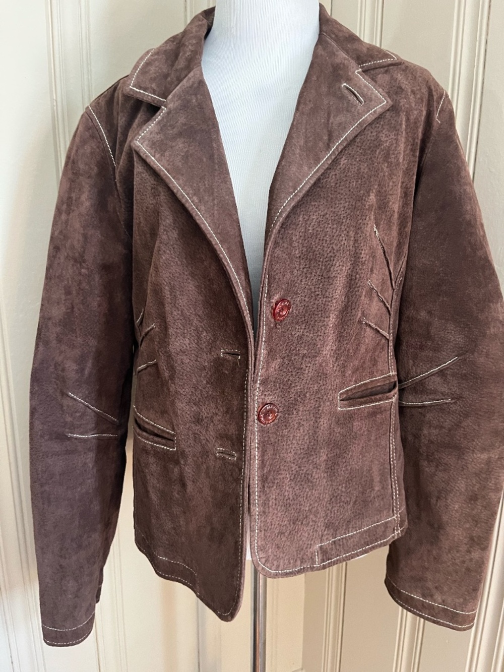 Wilson’s Suede Maxima Jacket with white stitching - sz L
